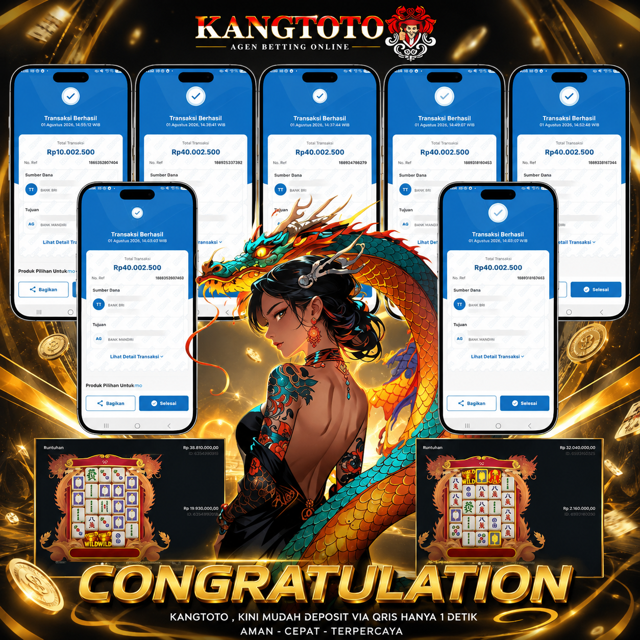 NAGA HOKI MAHJONG WIN  PANEN RATUSAN JUTA!  RP 250,000,000 LUNAS!