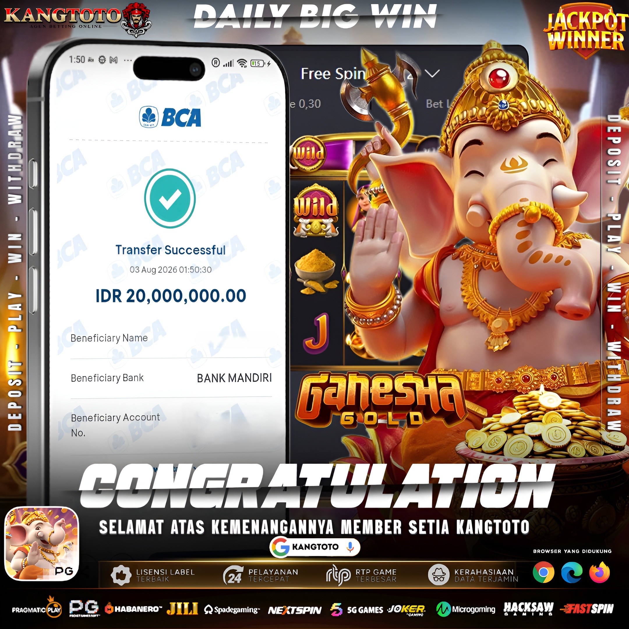 🐘💰 BERKAH GANESHA GOLD KEMBALI MELEDAK Rp 20.000.000!! 💸✨