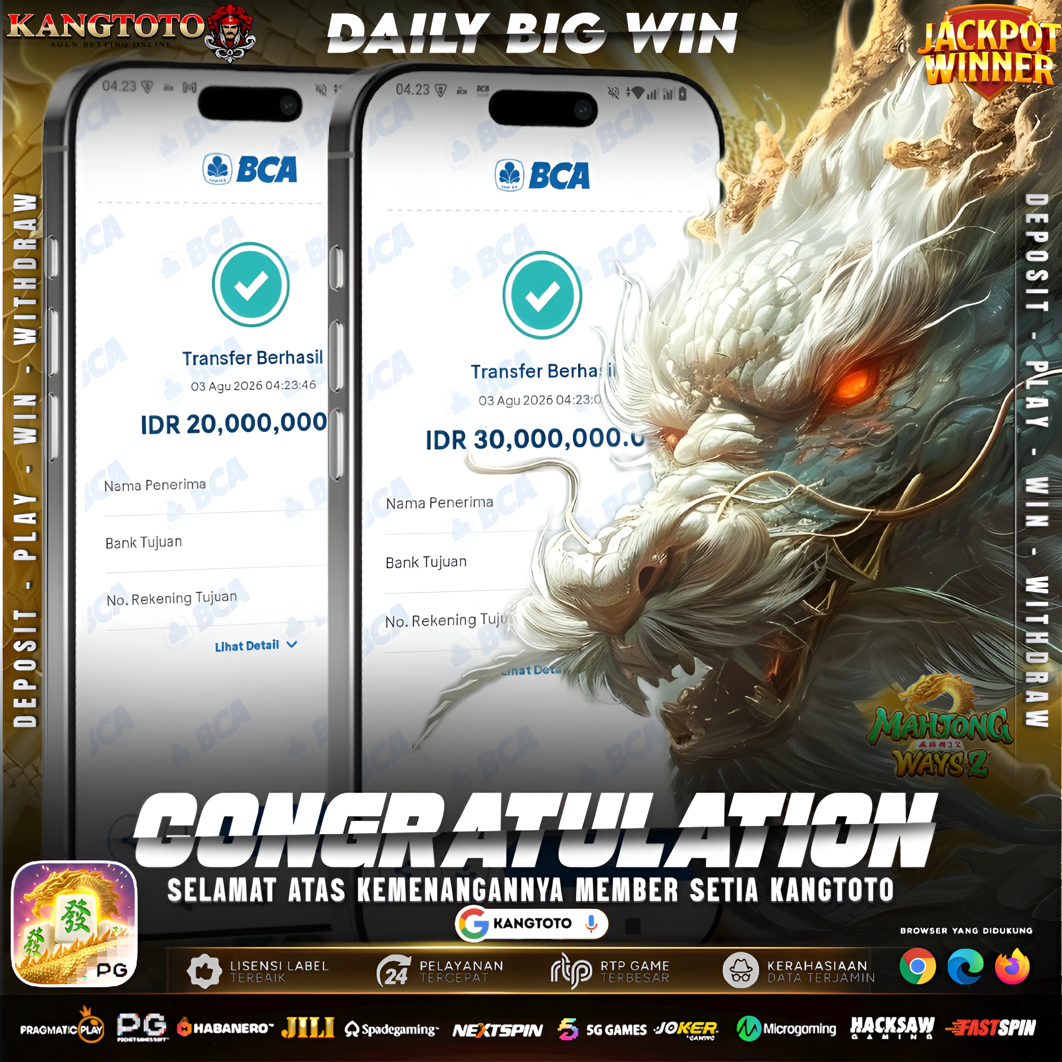 🐲💥 DOUBLE WITHDRAW! NAGA KANGTOTO LAGI MUNTAH DUIT! 💥Rp 50.000.000 !!!!🐉