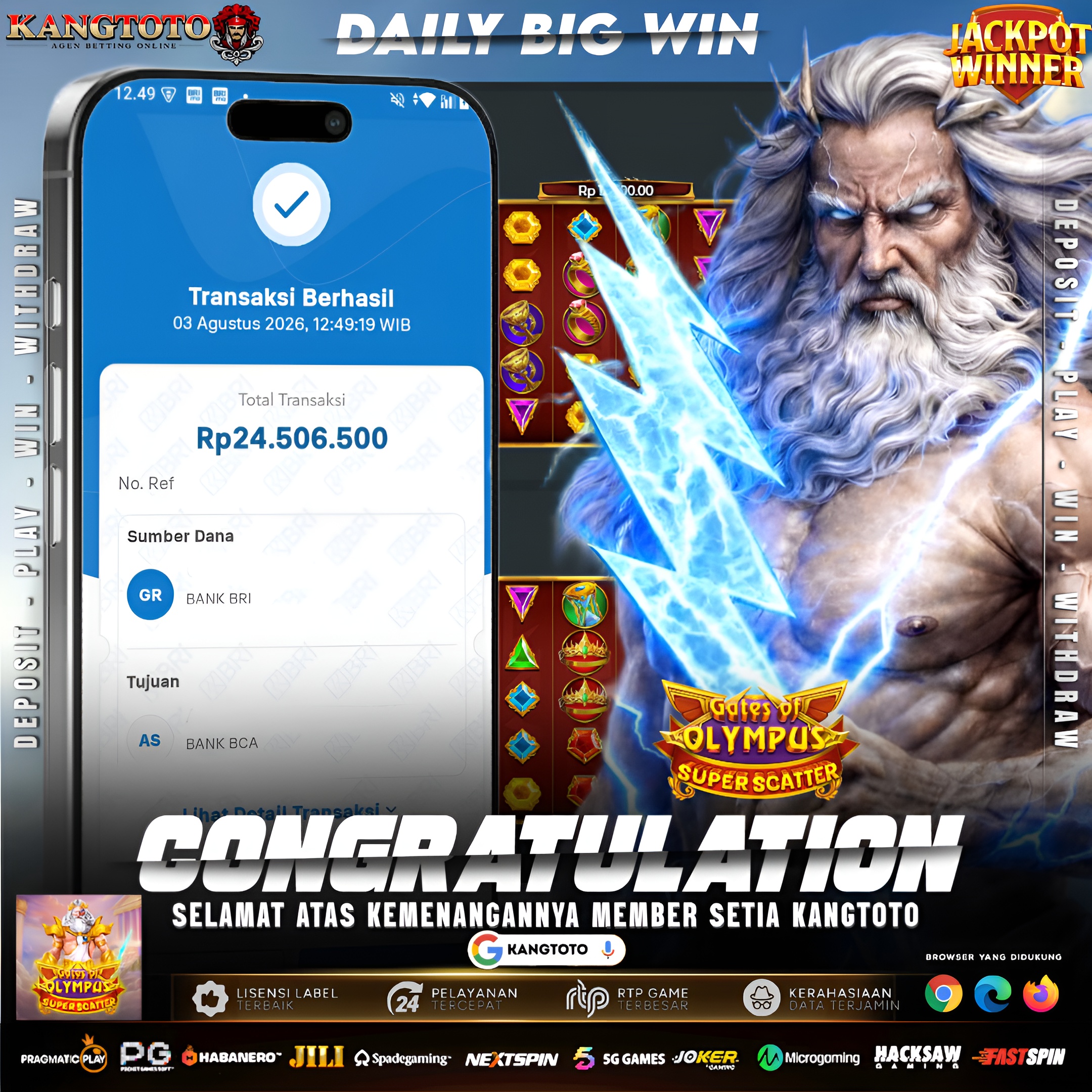 ⚡️🏛️ PETIR ZEUS KEMBALI MENYAMBAR DENGAN DAHSYAT! Rp24.506.500,- ⚡️💰