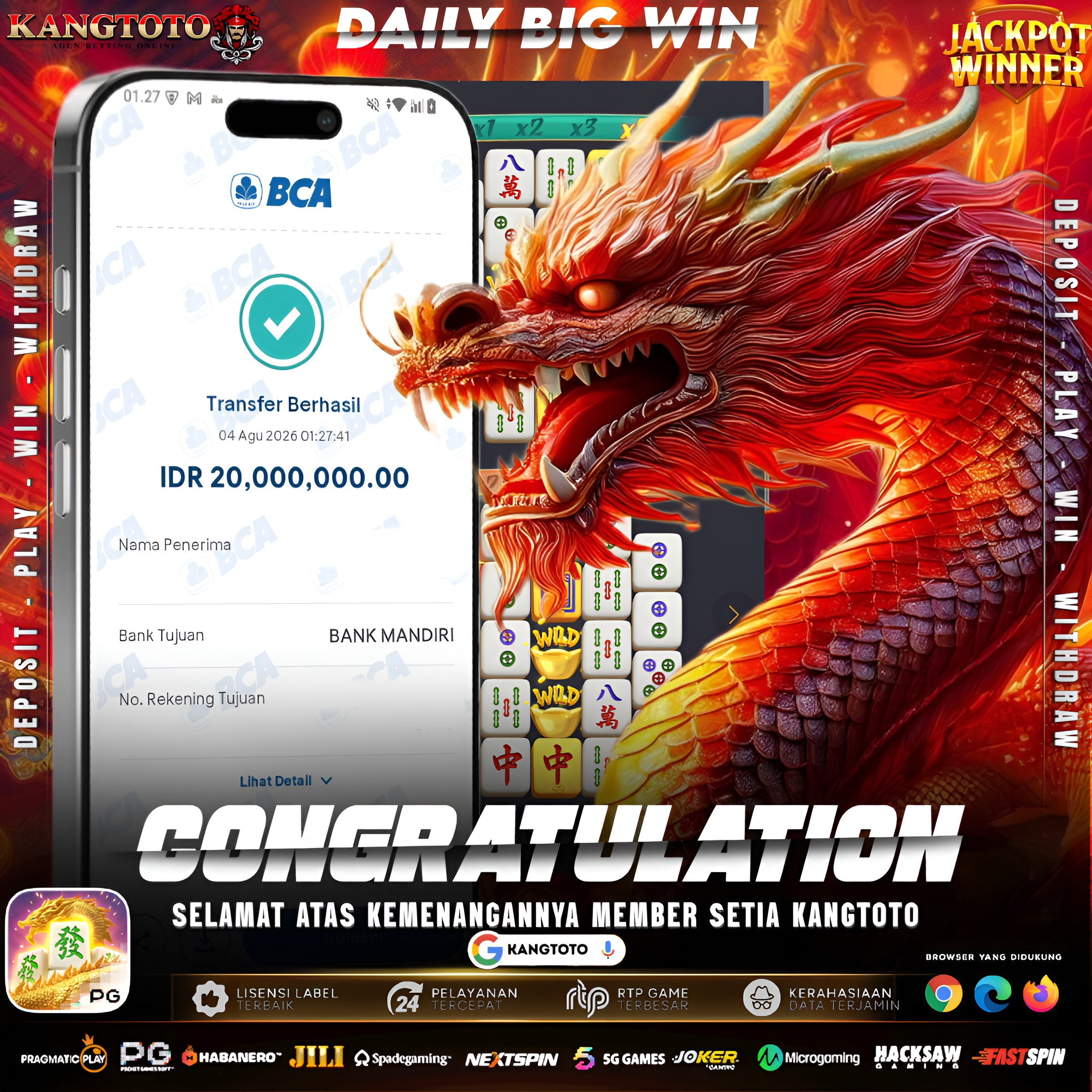 🐉🔥 NAGA MERAH KANGTOTO MENGAMUK KEMBALI! Rp 20.000.000🔥💰