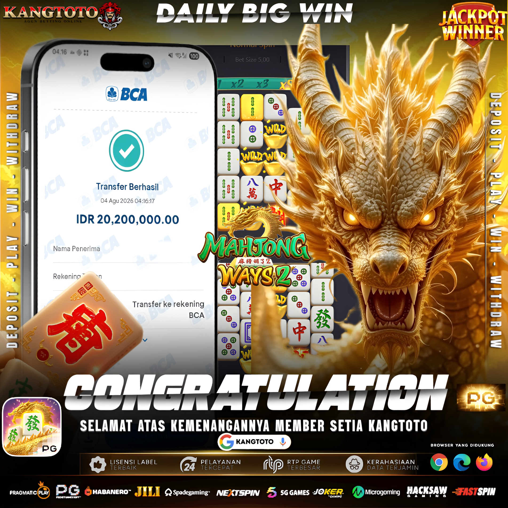 🔥 PECAH REKOR HARI INI! BIG WIN MAHJONG WAYS 2! Rp 20.200.000