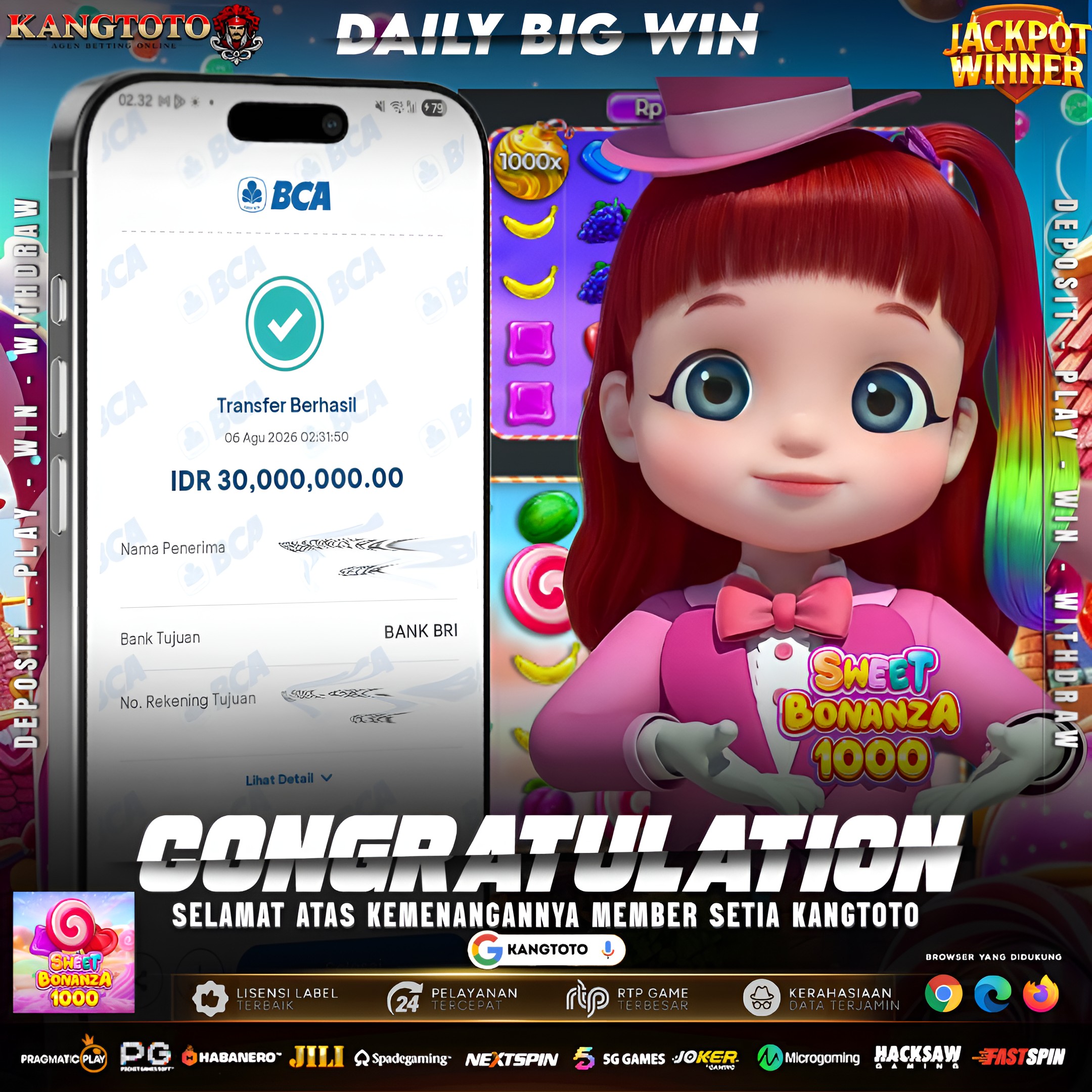 💥 JACKPOT WINNER ALERT! IDR 30.000.000 LUNAS DIBAYAR! 💥