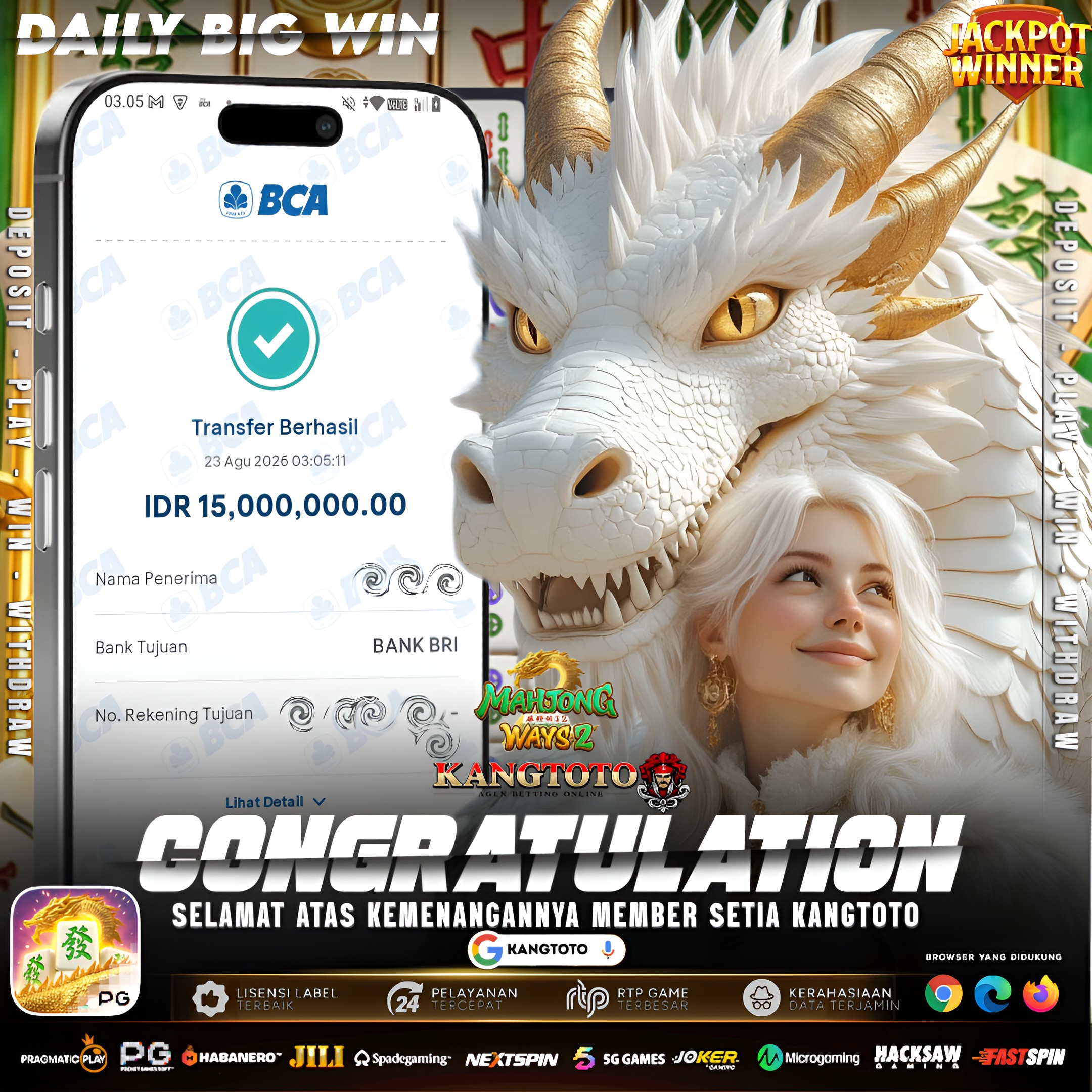 😱 MAHJONG WAYS 2 DINI HARI LAGI PANEN EMAS! WD Rp 15.000.000 KILAT! 🐉🔥