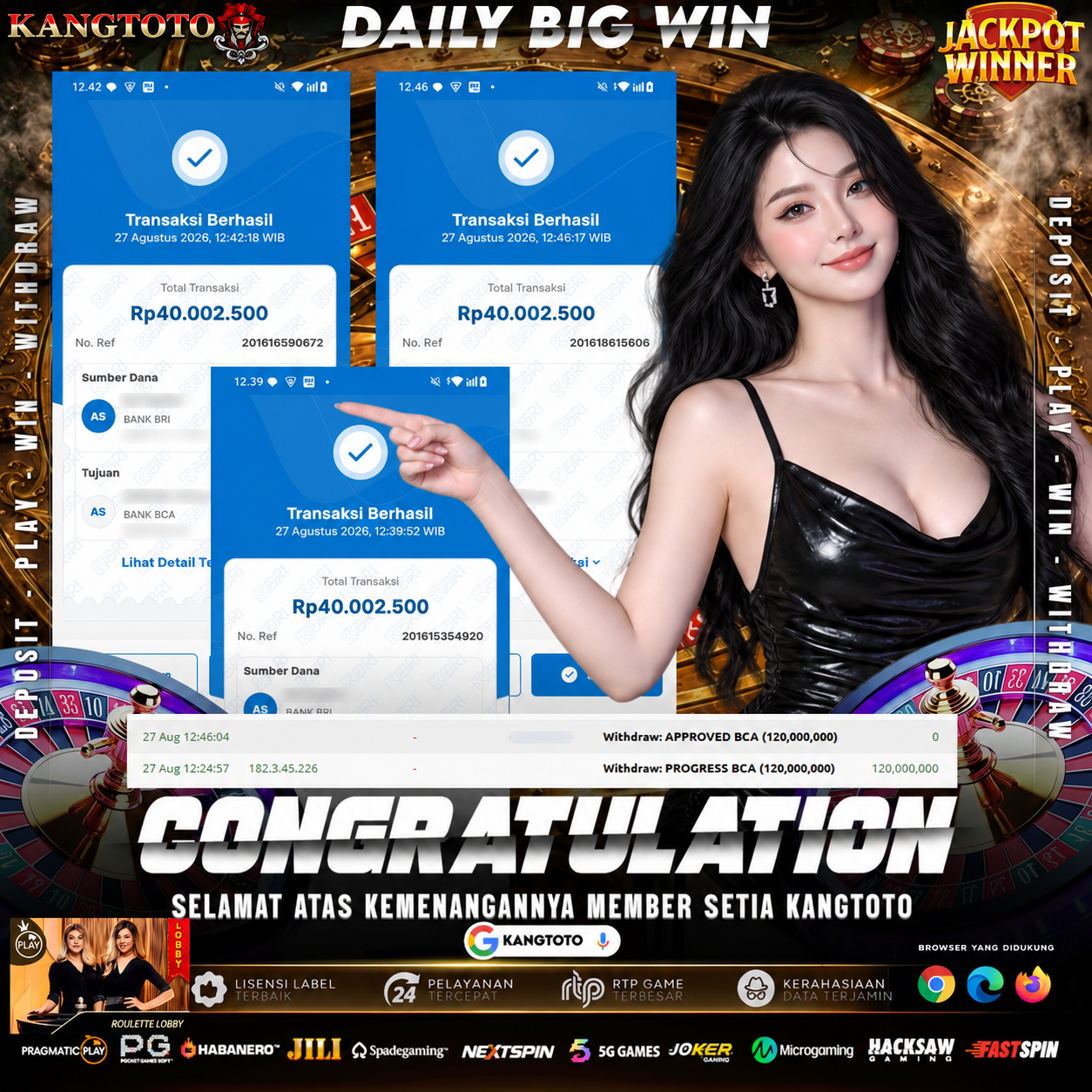 ROULETTE MELEDAK! PECAH ANGKA HOKI, WITHDRAW 120 JUTA DIBAYAR LUNAS!