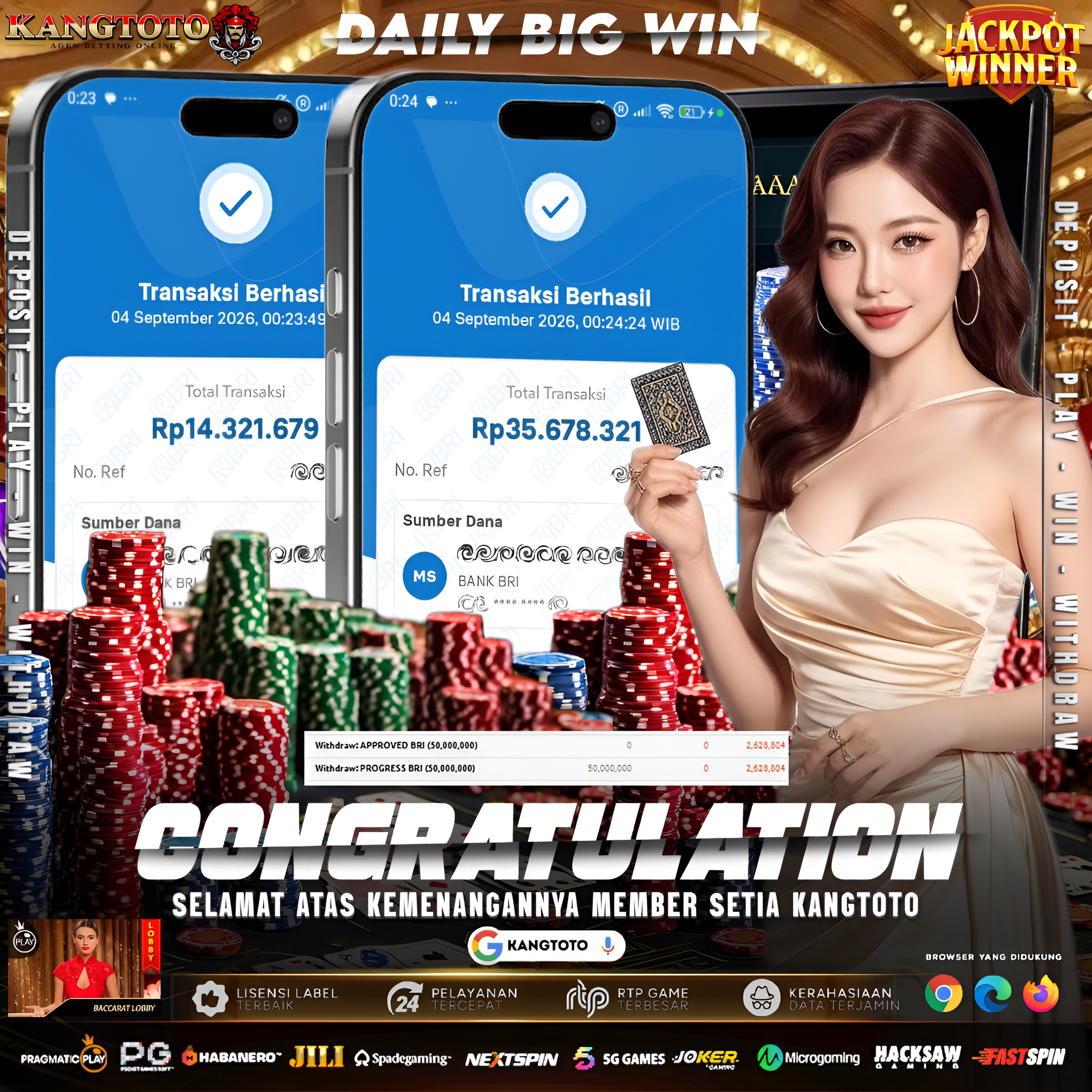 LIVE CASINO BACCARAT PANEN MAXWIN! TOTAL WITHDRAW RP 50.000.000 LUNAS DI KANGTOTO!