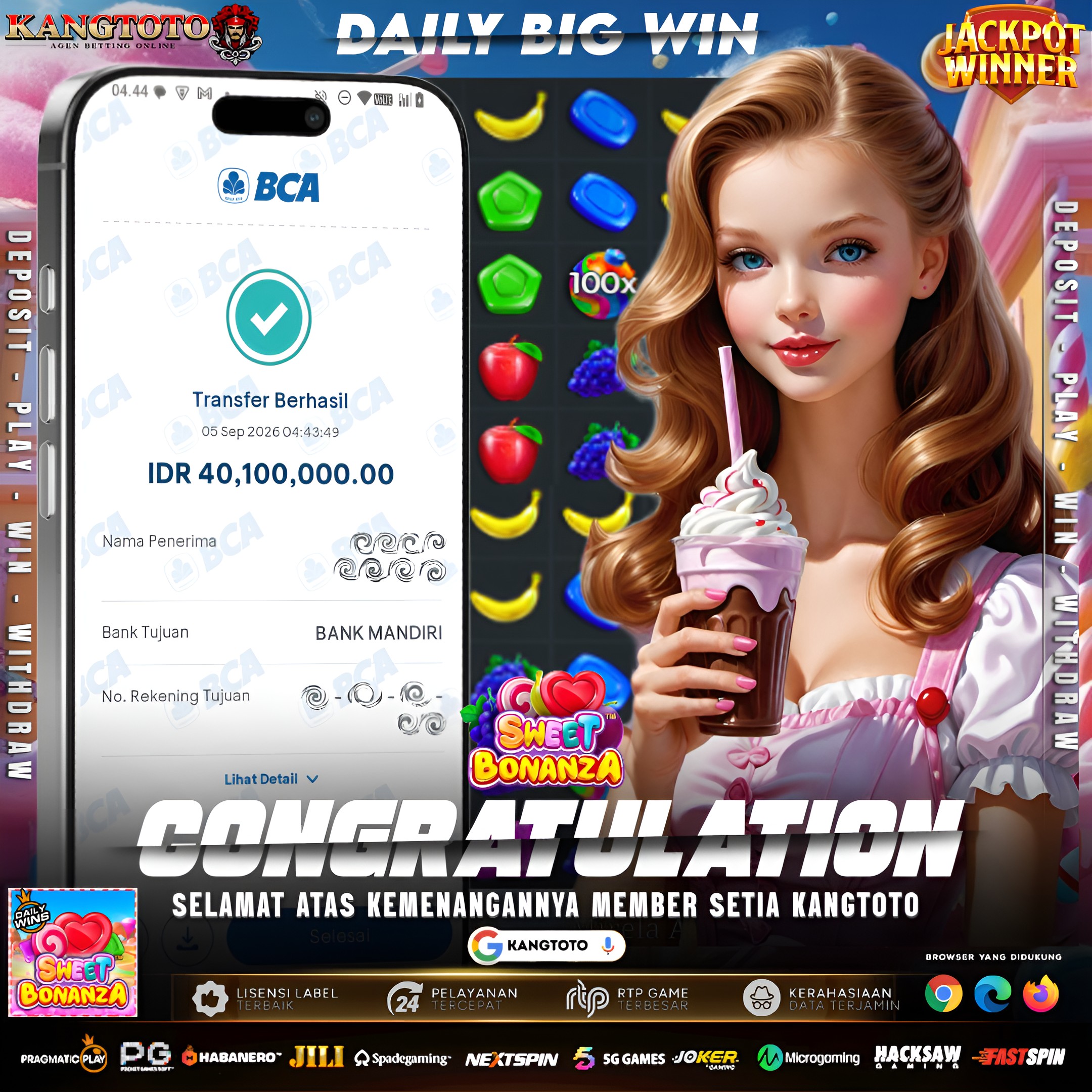 🍬 BOM PERKALIAN 100X MELEDAK! 40.100.000 CAIR! 🍬