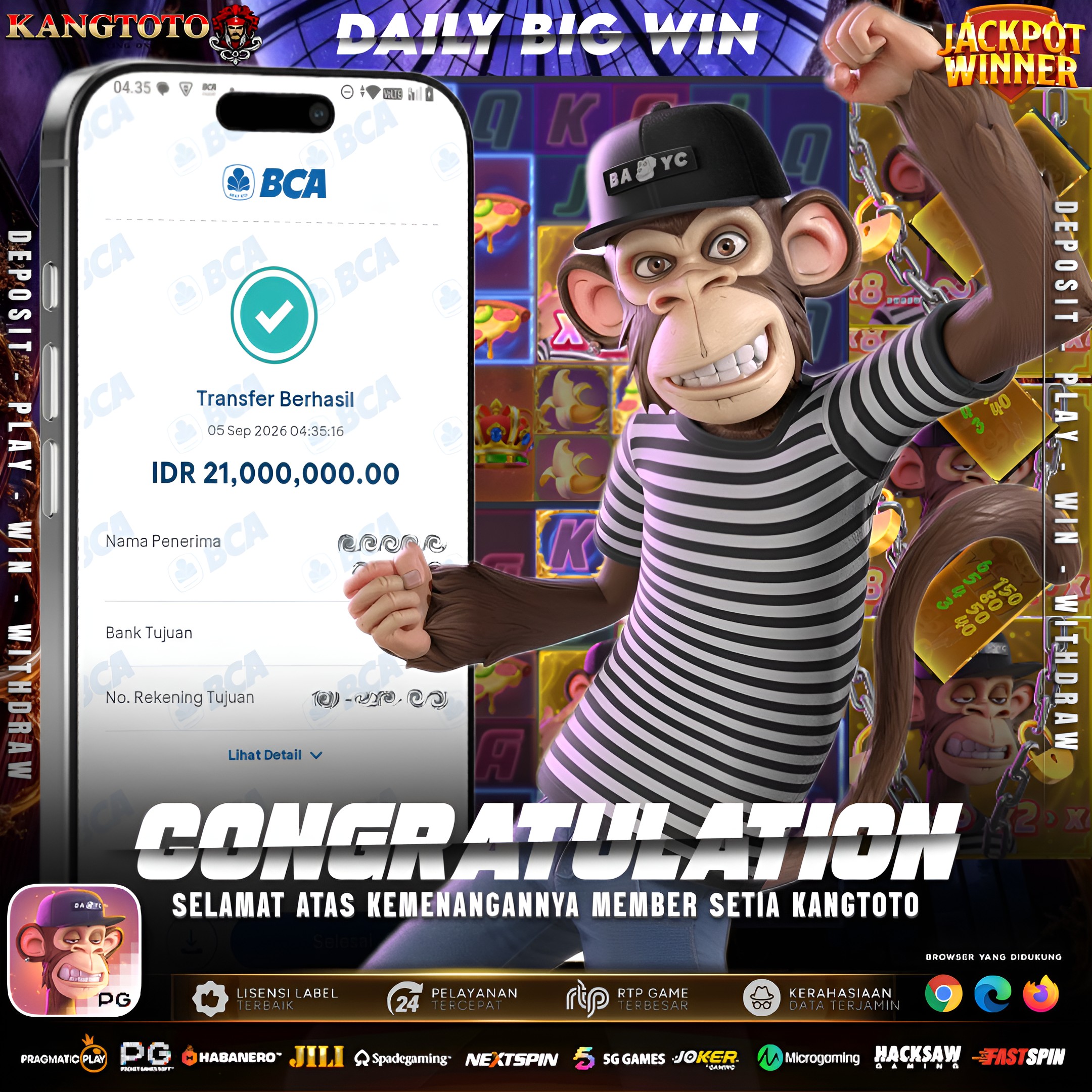 🐒 SI KERA GAUL BAGI-BAGI JACKPOT! Rp 21.000.000 LUNAS! 🐒