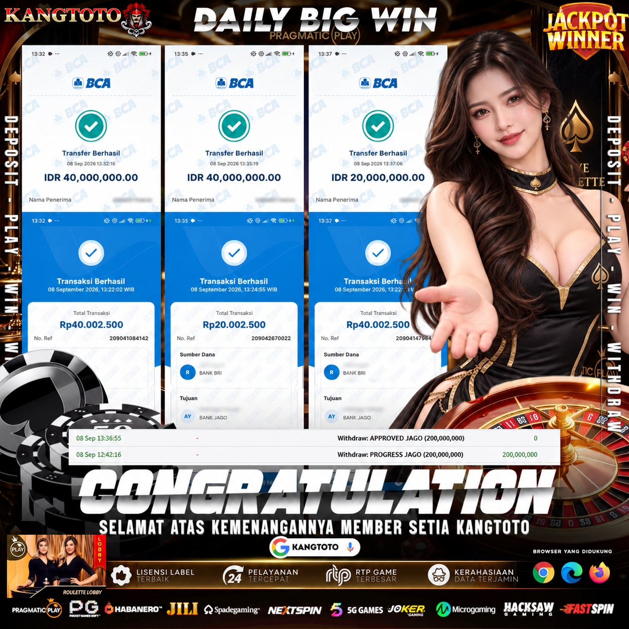 MEGAMAXWIN LIVE CASINO! TOTAL WITHDRAW FANTASTIS RP 200.000.000 LUNAS DI KANGTOTO!