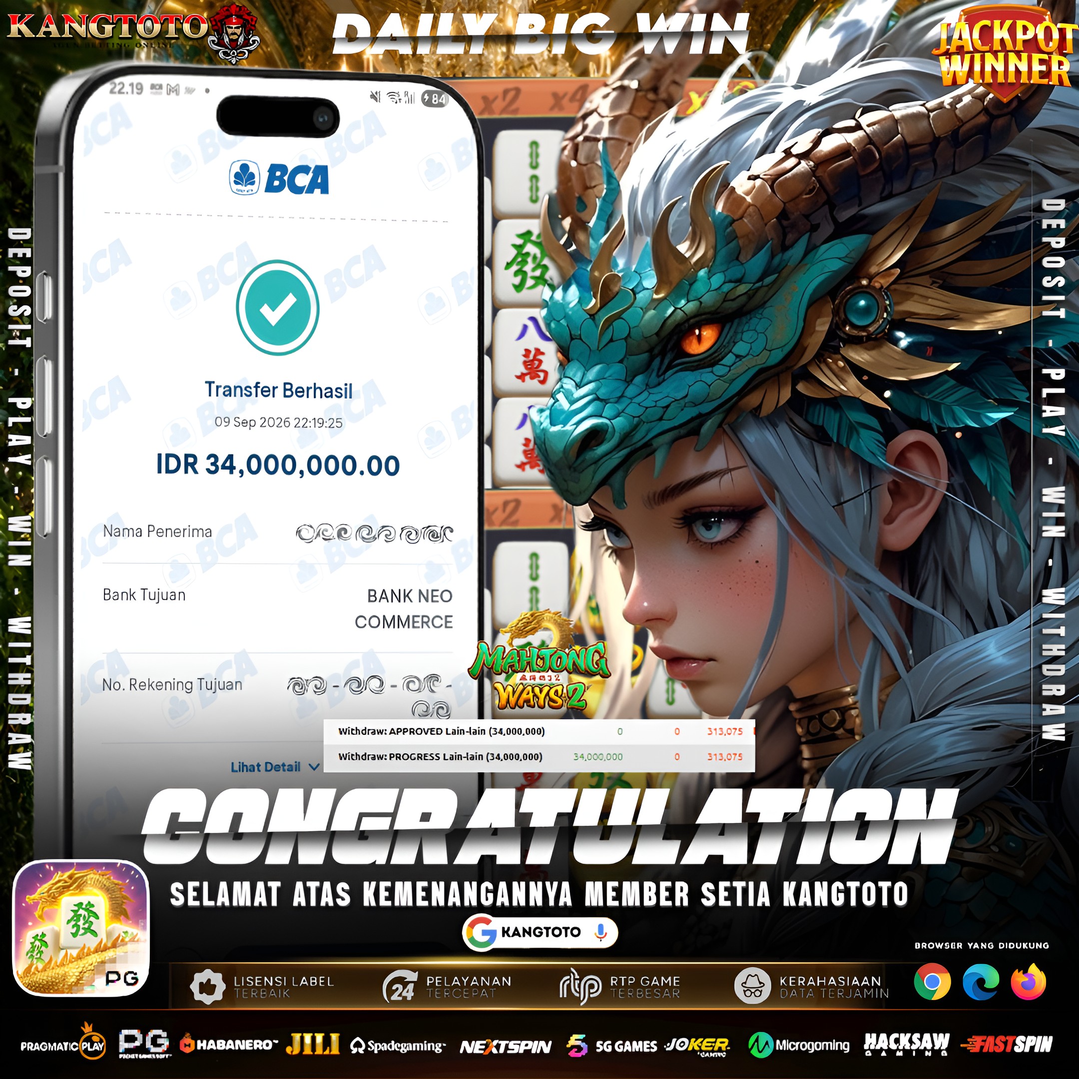 💎 DAILY BIG WIN! PENARIKAN LUNAS 34.000.000 RUPIAH! 💎
