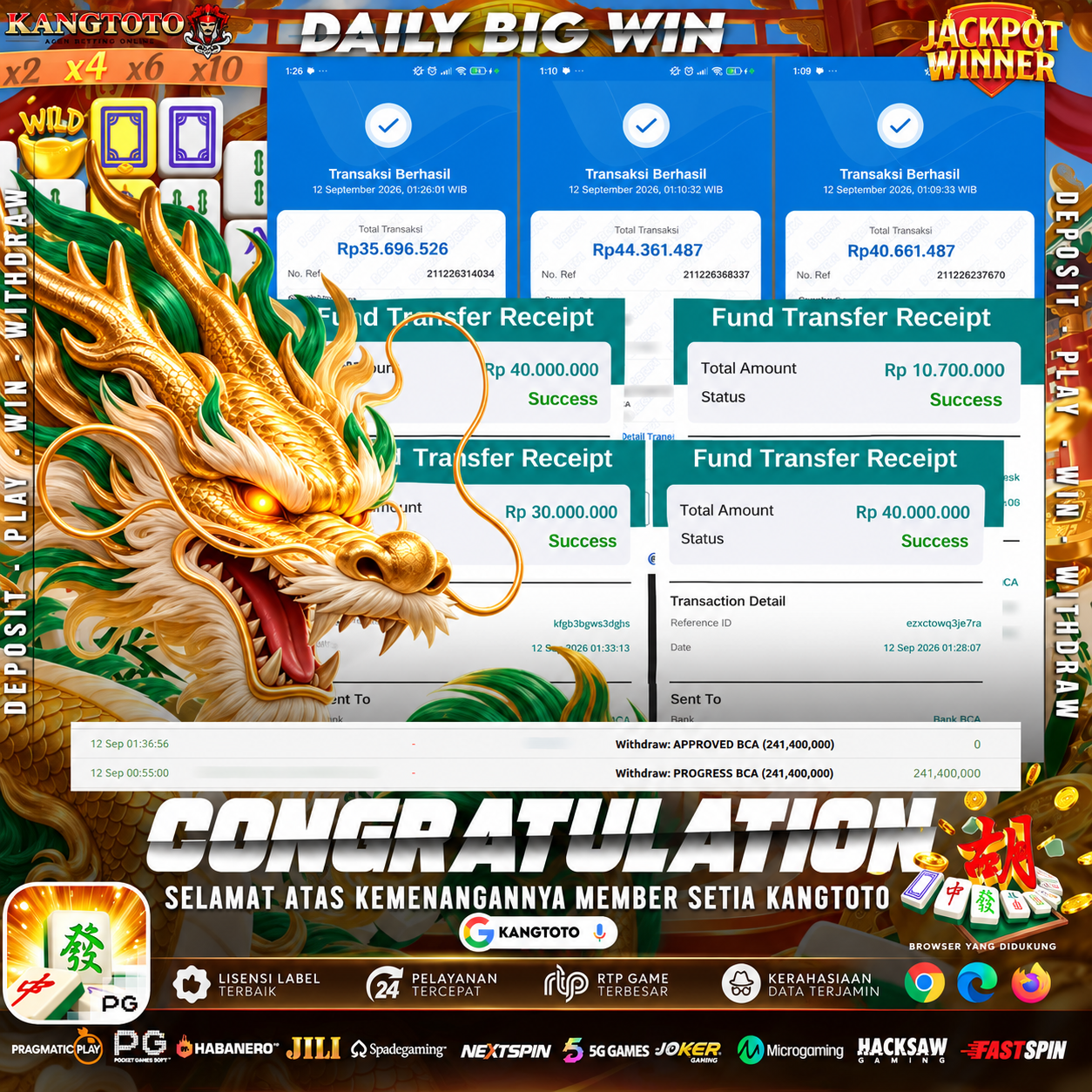 NAGA MAHJONG WAYS MENGAMUK! WITHDRAW RP 241.400.000 LUNAS DI KANGTOTO!