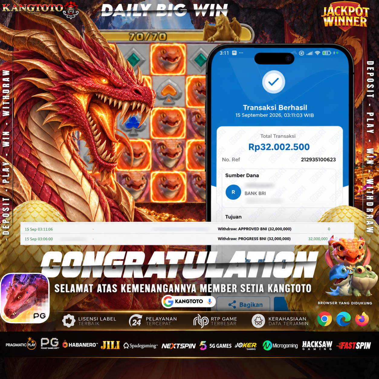 DRAGON HATCH PG SOFT KEMBALI ROYAL! WITHDRAW 32.000.000 CAIR !