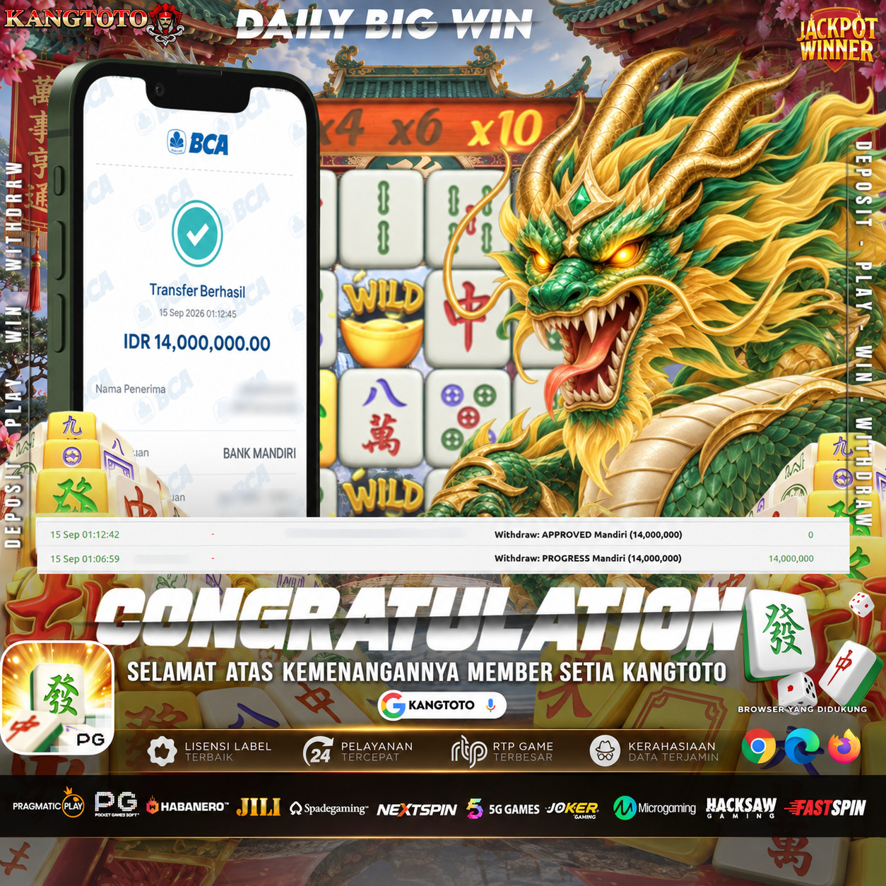 MAHJONG WAYS PANEN CUAN! WITHDRAW 14.000.000 LUNAS DI KANGTOTO!