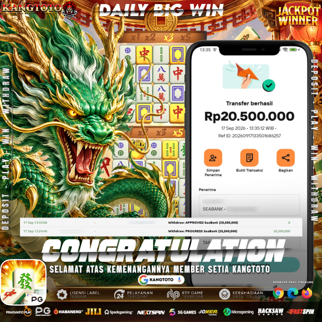 NAGA HIJAU MAHJONG WAYS 2 PECAH KELAS! WITHDRAW RP 20.500.000 LUNAS DI KANGTOTO!