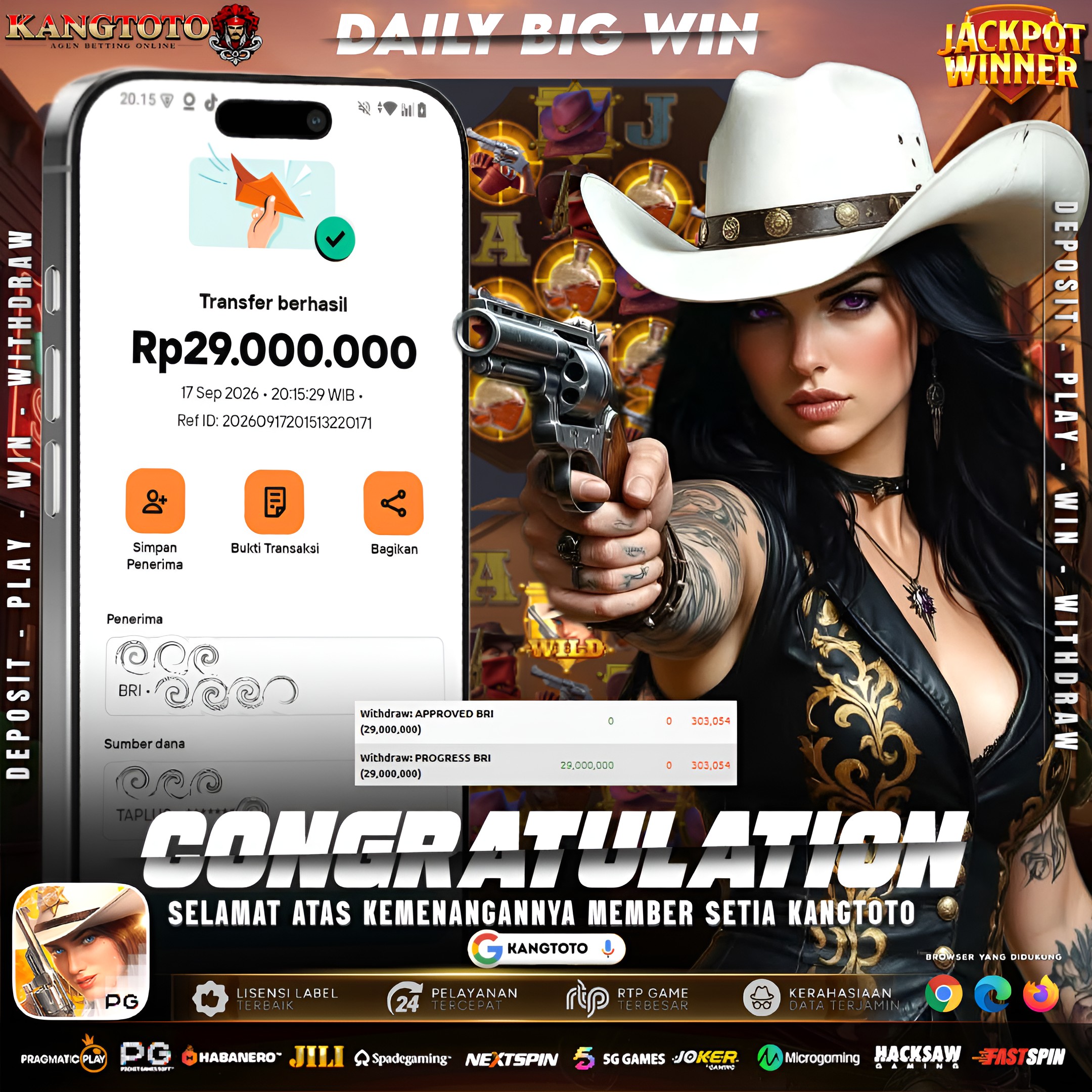 🤠 TEMBAKAN WILD BOUNTY MEMBAWA JACKPOT Rp 29.000.000 DI KANGTOTO! 🤠
