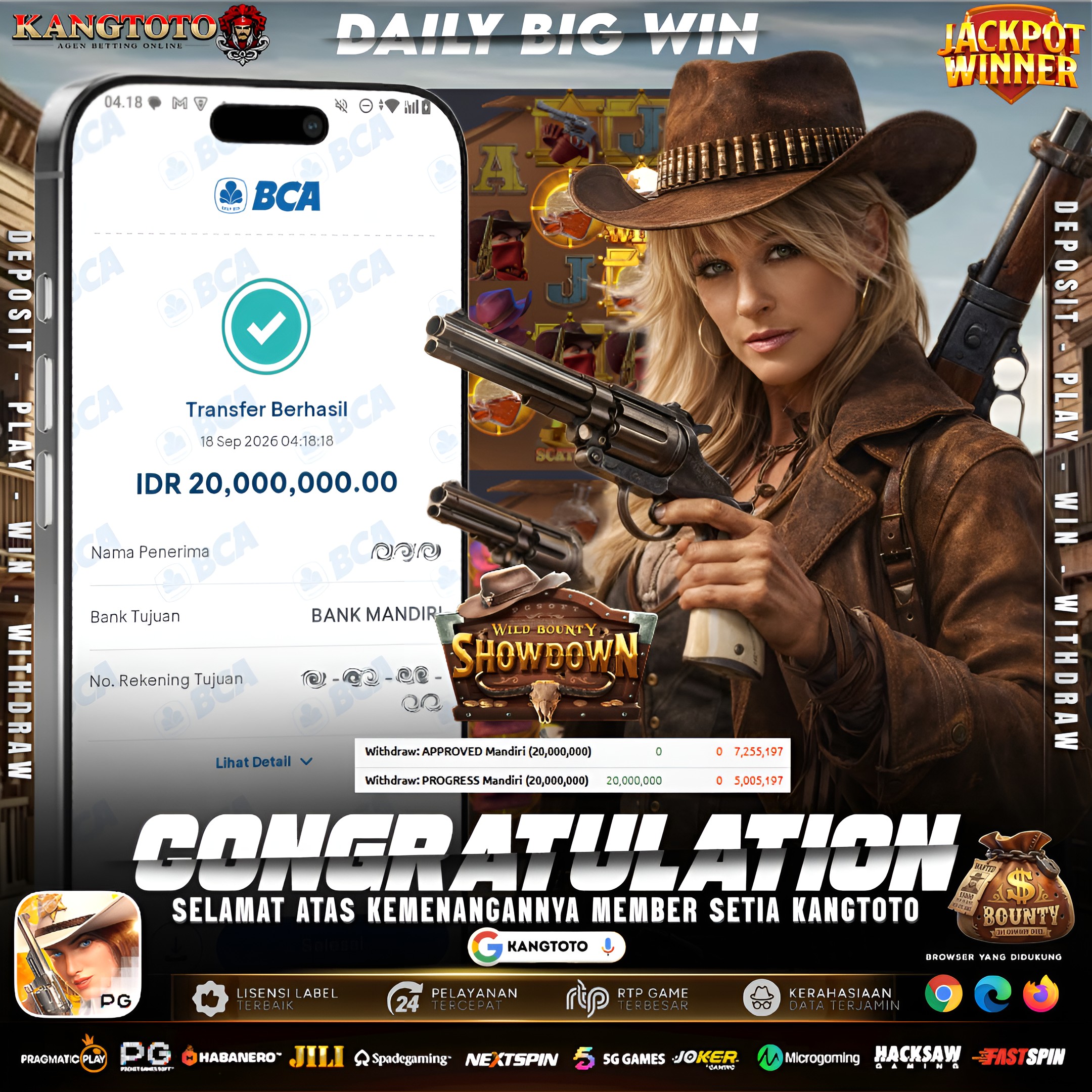 🤠 TEMBAKAN JACKPOT WILD BOUNTY SHOWDOWN PECAH Rp 20.000.000 DI KANGTOTO! 🤠