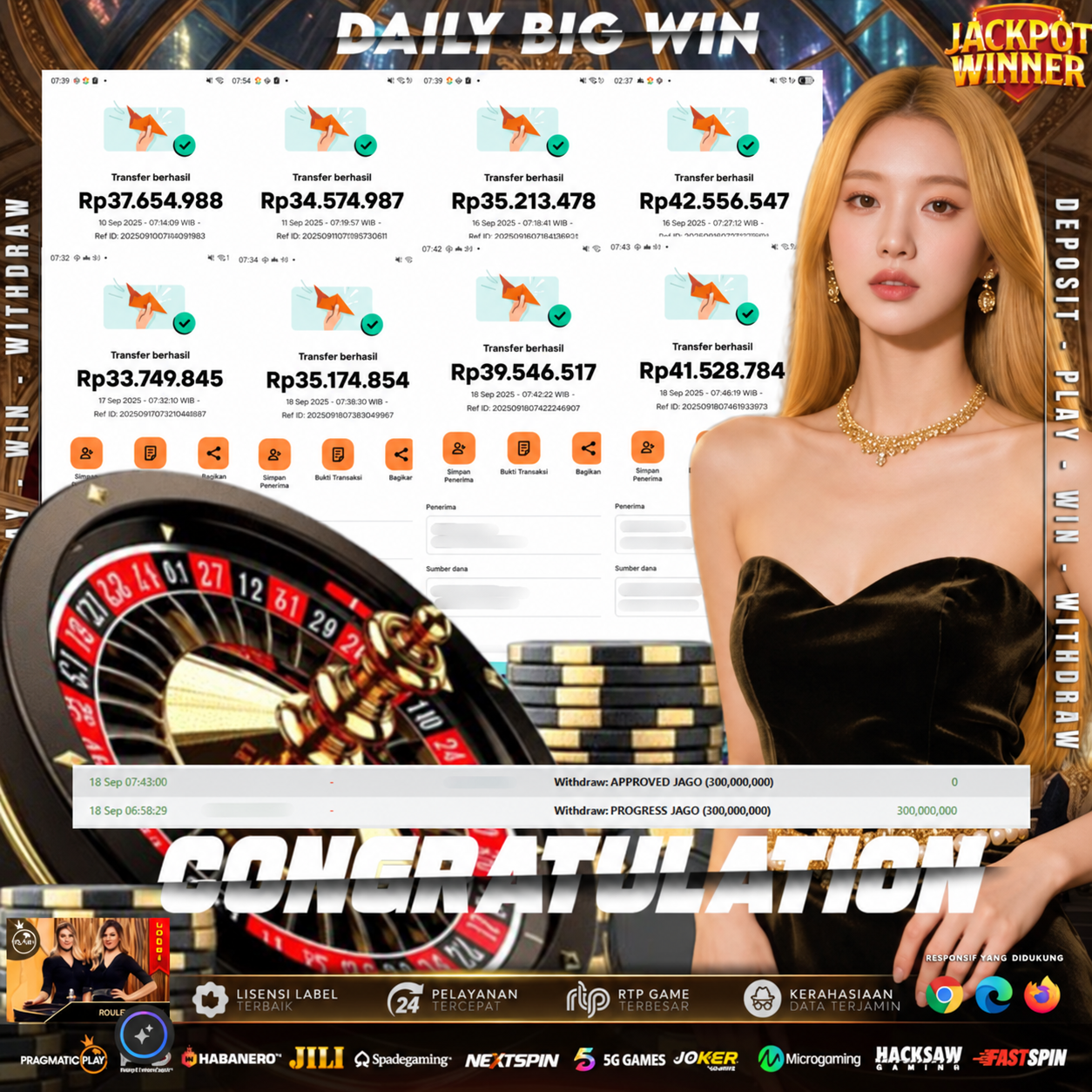 PUTARAN RODA ROULETTE PECAH REKOR SPECTACULAR! WITHDRAW RP 300.000.000 LUNAS DI KANGTOTO!