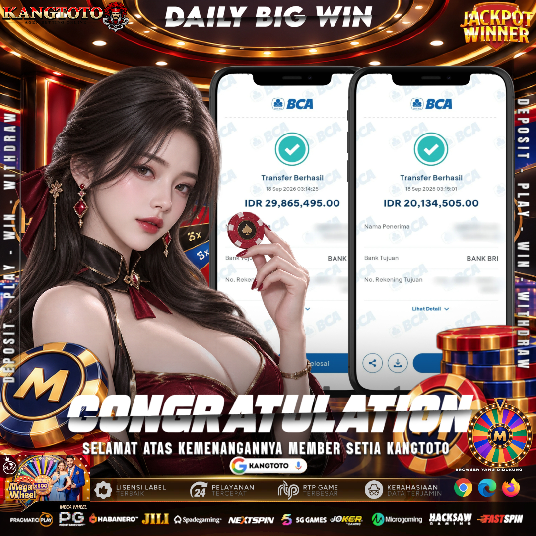 RODA MEGA WHEEL x500 PECAH JACKPOT! WITHDRAW 50.000.000 LUNAS DI KANGTOTO!